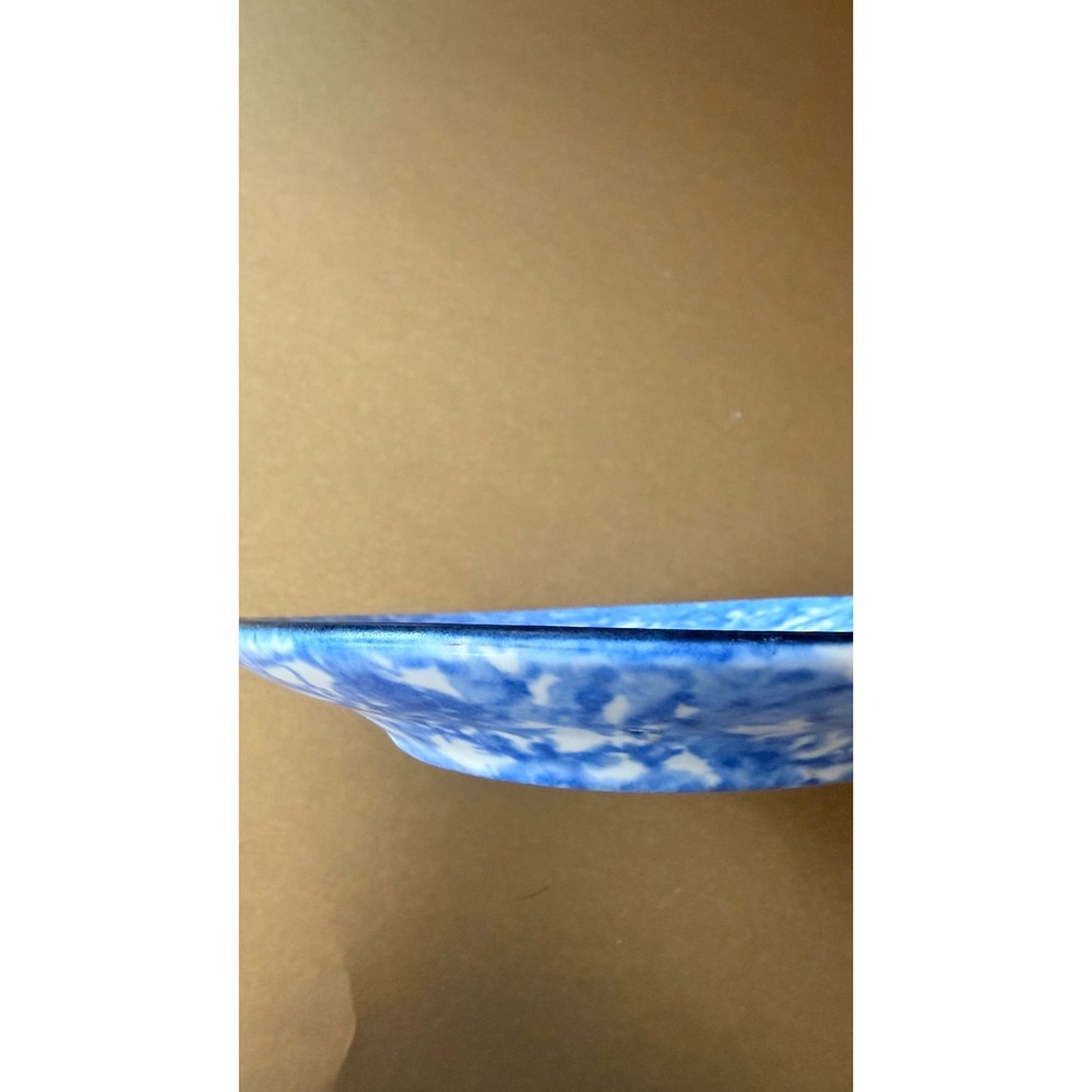 Stangl Pottery Blue White Spongeware Shallow Plate/bowl 6" Hand Painted USA - Picture 4 of 6